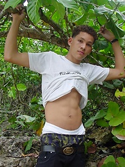 Latino twink gets all naked and shows some skin