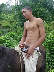 Sexy latino twink posing for the camera outdoors