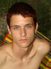 Redhead twink from Czech posing outdoors