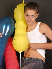 Cute twink posing with baloons