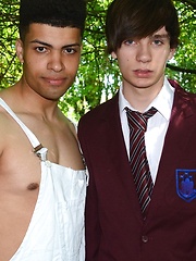 Hot, Fun-Lovinâ€™ Schoolboy Picks Up A Big-Dicked Gardener For A Raw Fuck In The Woods!