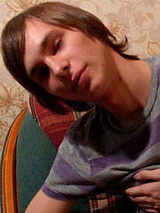 Longhaired twink Karl lets you scrutinize his body - and his nice-sized love rod - in this video...